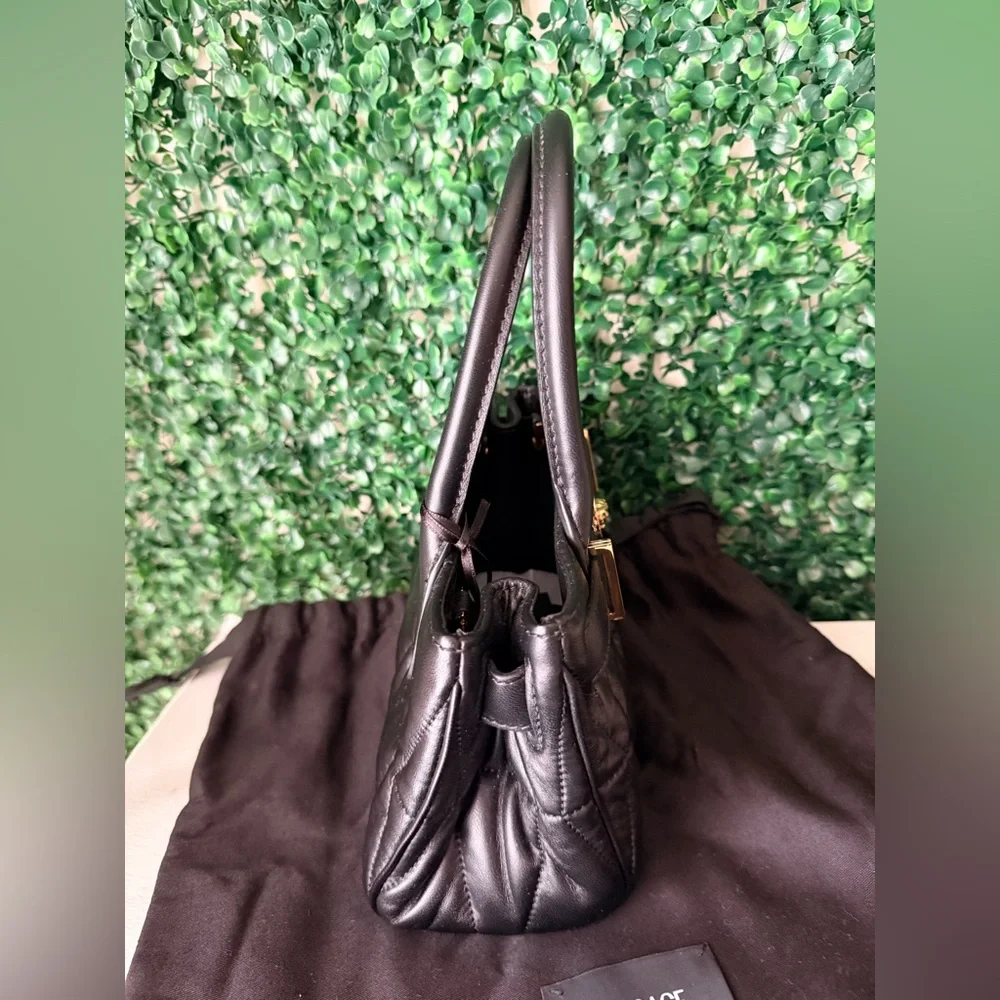 Versace Medusa 95 Small Black Quilted Handbag NWT